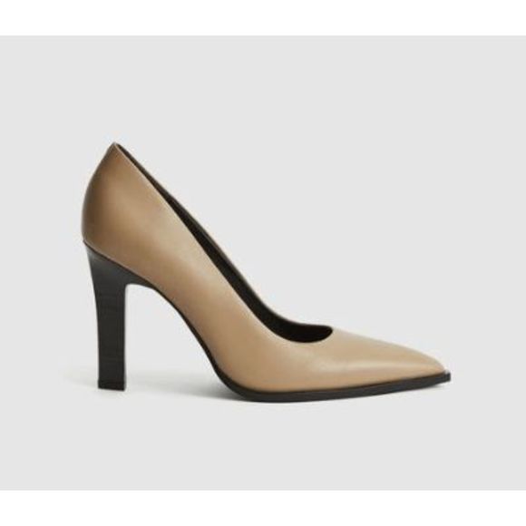 Reiss NWD ADA COURT Pointy LEATHER SHOES Nude Tan Pumps, Sz EU 40 / US 9 MP $290 - Picture 1 of 13